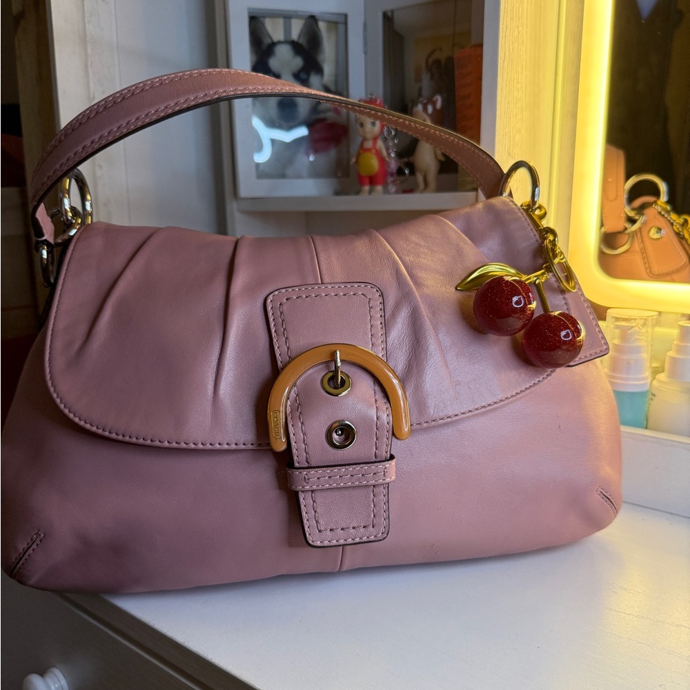 Antique Pink Coach Shoulder Bag